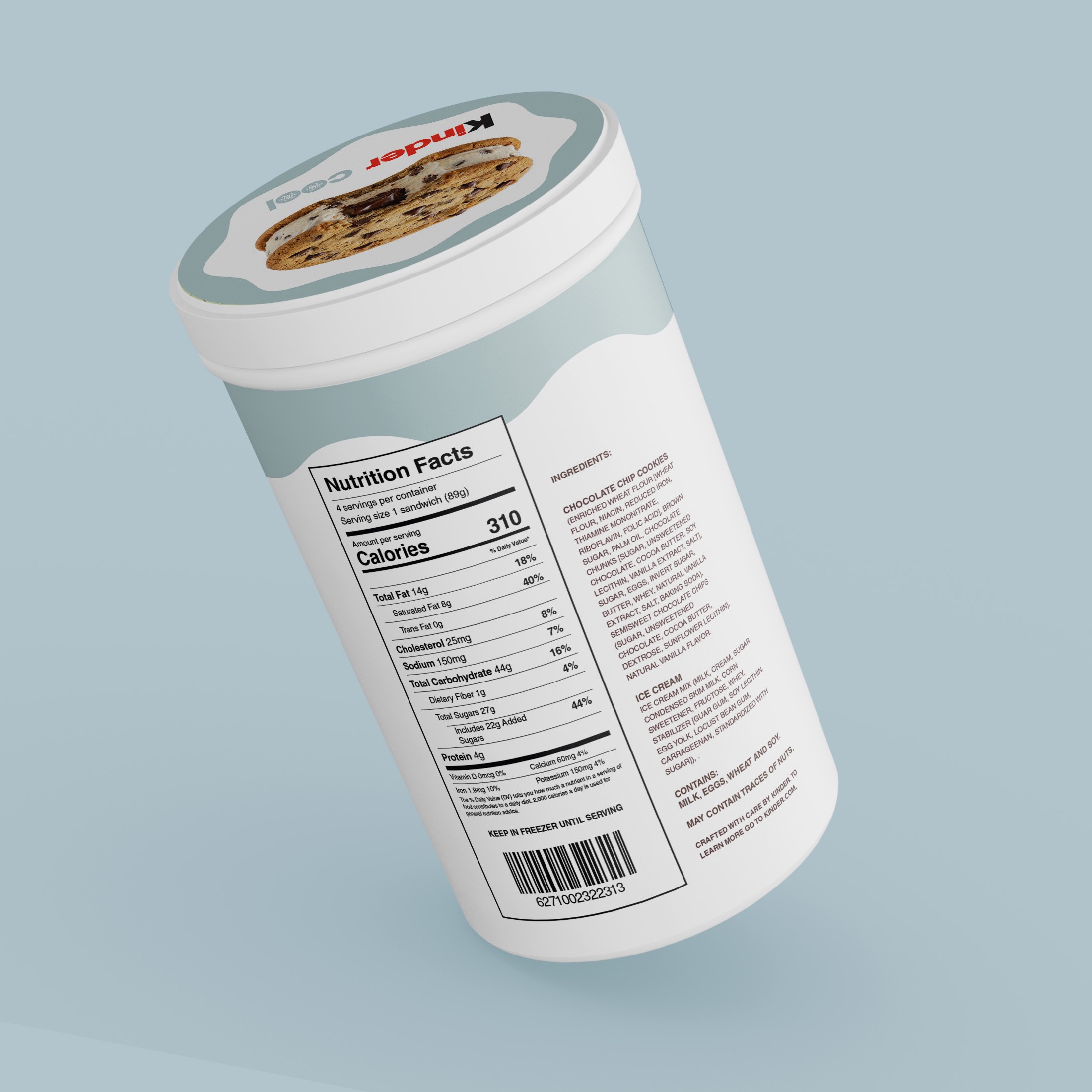 Ice Cream Sandwich back of package.