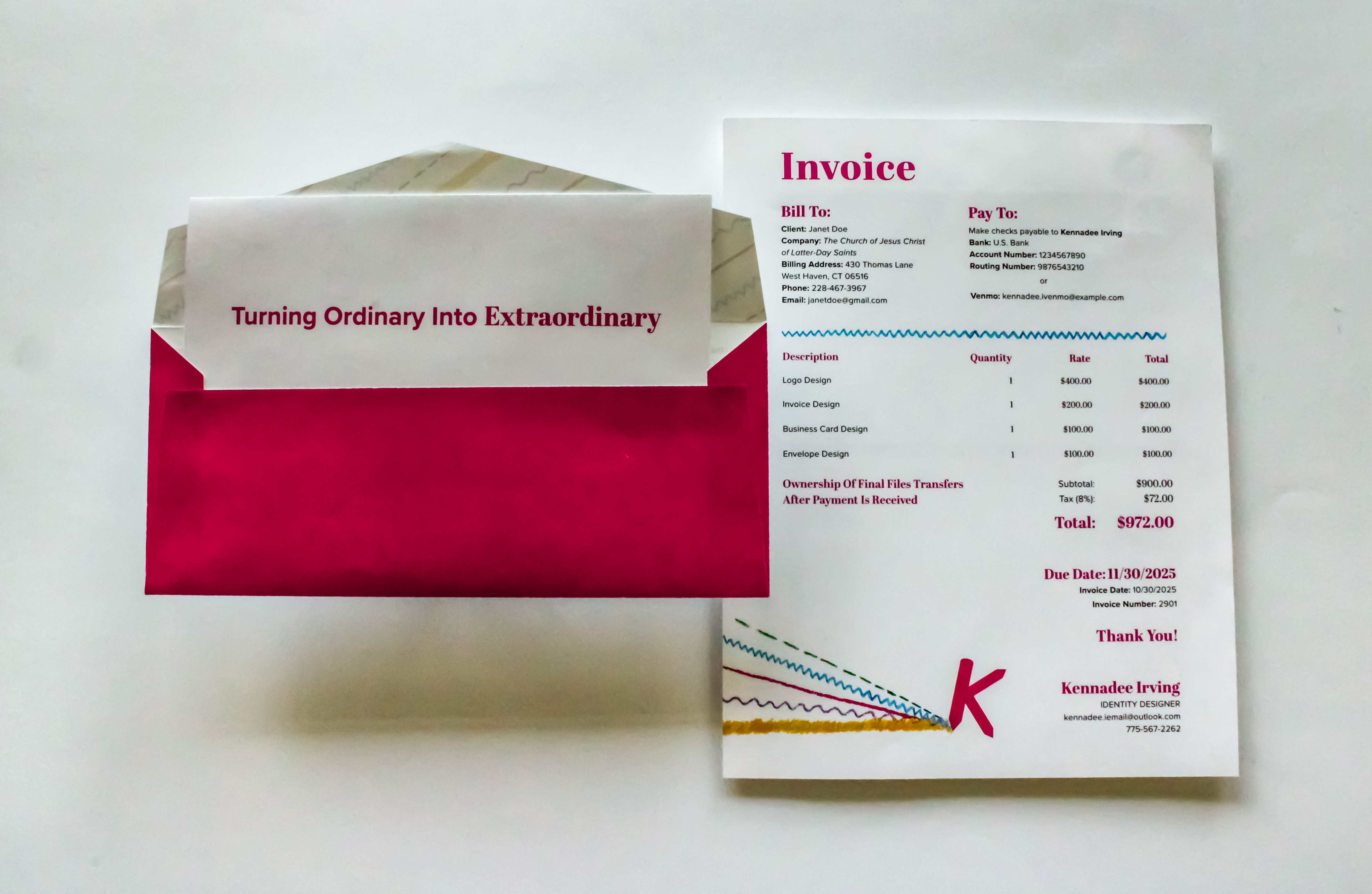Kennadee Irving Invoice